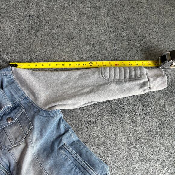 Urban Republic Kids Denim Jean Jacket with Hoodie Sleeves Size L - No Hood - Picture 9 of 9